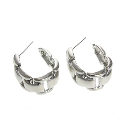 Behave - Oorringen ovaal zilverkleur modern design 3 cm