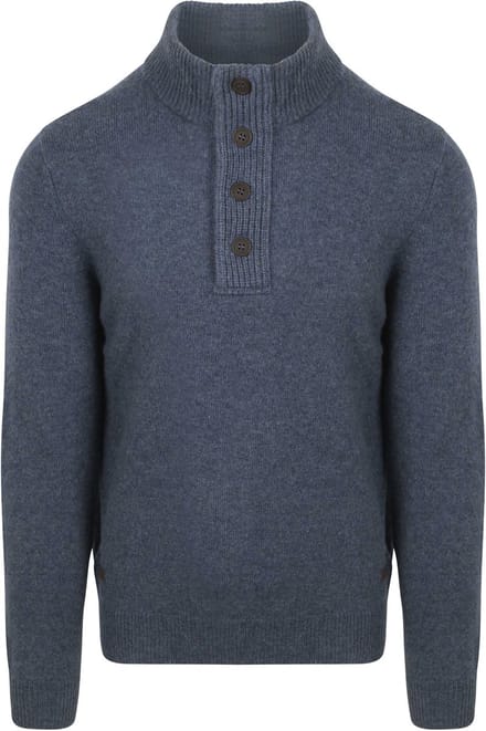 Barbour Mocker Trui Wol Indigo - Maat M - Heren - Quarter zip