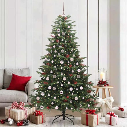 vidaXL - Kunstkerstboom - Groen - 210 - cm - PVC - en - Metaal - en - Plastic