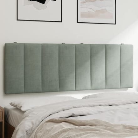 vidaXL Hoofdbordkussen "Hanko" 137 cm fluweel lichtgrijs