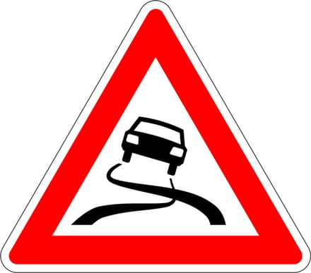 Slipgevaar bord - kunststof - J20 300 mm