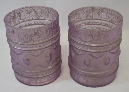ZoeZo Design - 2 stuks - waxinelichtjeshouder - glas - lila - paars - H 12 x Ø 9 cm