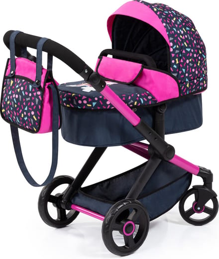 Bayer Design - Combi Poppenwagen Xeo, tas, zwart, rose, fee