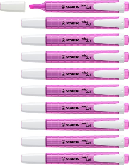 STABILO swing cool - Markeerstift - Perfect Voor Onderweg - Roze - Doos 10 stuks