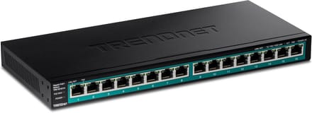 PoE+ Switch - Gigabit Switch - Netwerk Uitbreiden - Zonder Ventilator - 16 Poorten - Zwart