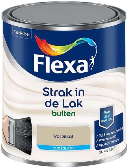 Flexa - Strak In De Lak Buitenlak Zijdeglans - Vol Sisal - Mengverf - 1 L
