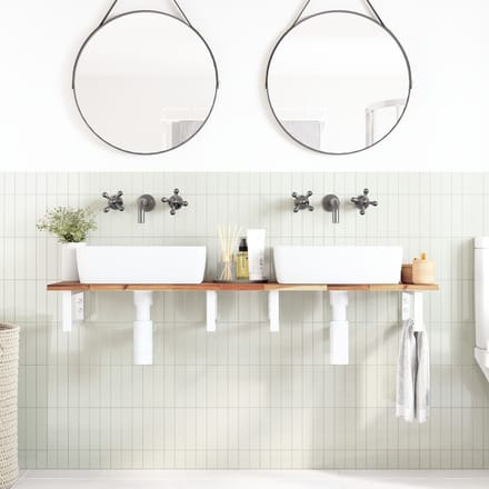 vidaXL - Badkamer - wandschap - staal - en - massief - acaciahout