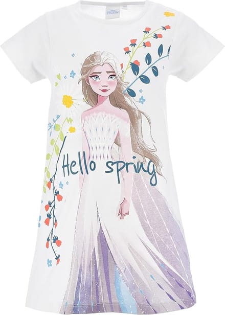 Disney Frozen Nachthemd - Korte Mouw - Wit - Maat 98/104