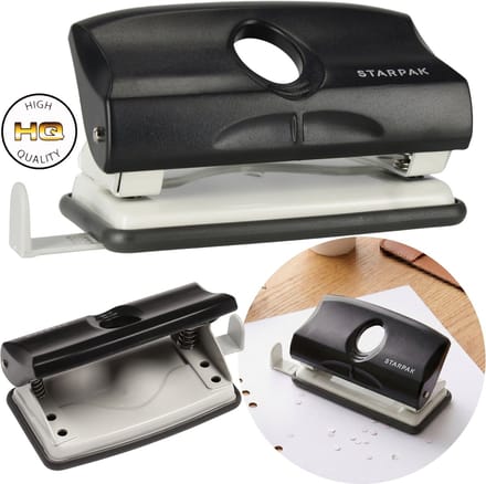 Zwarte plastic perforator voor kantoorpapier, 10 vellen, universeel voor schoolgebruik