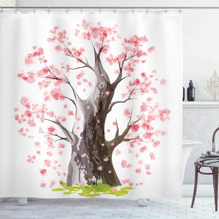 ABAKUHAUS Douchegordijn – Blooming Sakura – 175x240 cm – Polyester