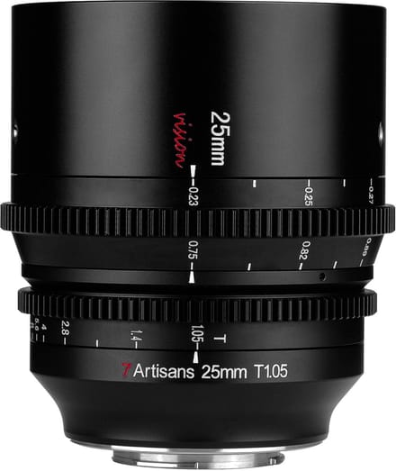 7Artisans 25mm T1.05 Sony E-Mount | Cine APS-C | Black