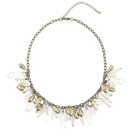 Behave - ketting antiek goudkleur hart ster transparant - boho glamour