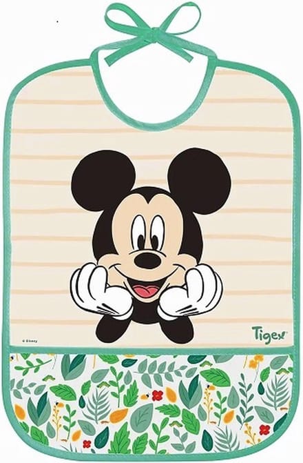 Tigex | Waterdichte Slabbetje | Disney Mickey | Groen | 6 m+ Groen