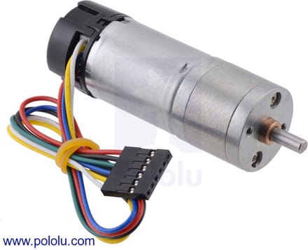 75:1 Metal Gearmotor 25Dx69L mm HP 12V with 48 CPR Encoder Pololu 4866