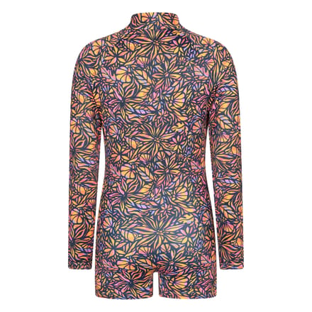 Mountain Warehouse Kinderen Mira Bloemen Langsleeve Rash Guard (Neon Oranje)