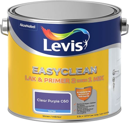 Levis - Easyclean Lak & Primer 2-In-1 Mix - Clear Purple C60 - Mengverf - 2,5 L