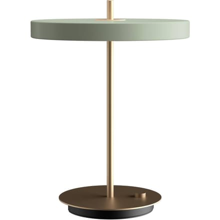 UMAGE LED tafellamp Asteria Table, USB, lichtgroen/messing