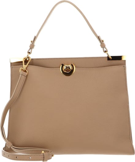 COCCINELLE Leren Schoudertas Binxie Handbag Grained Leather Fresh Beige