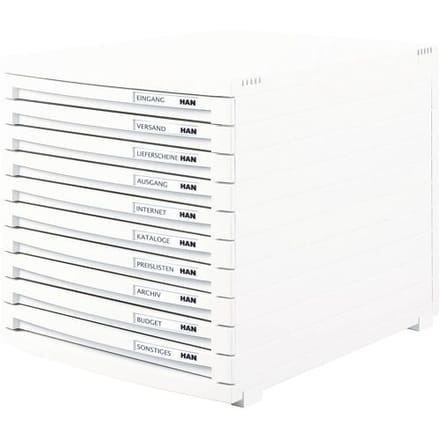 HAN CONTUR 1510-12 Ladebox Wit DIN A4, DIN B4, DIN C4 Aantal lades: 10