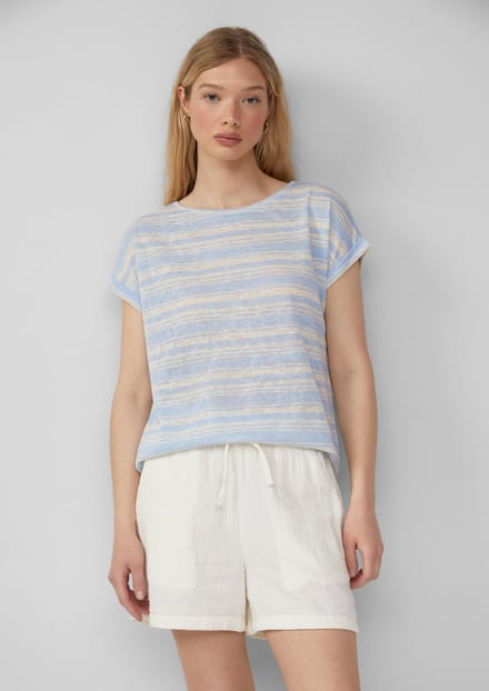 Q/S designed by - Dames t-shirt - Maat M - Vrouwen - blauw - Viscose