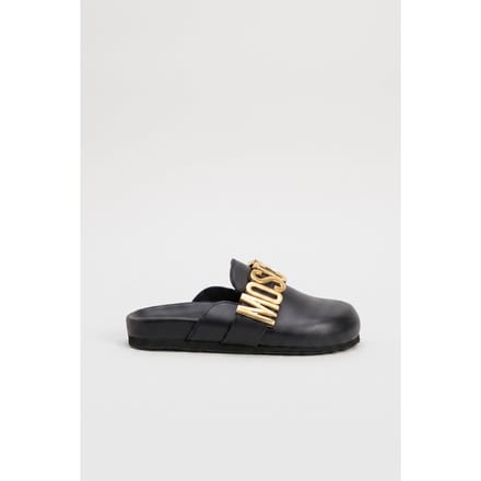 Moschino Calfskin Mules Black Größe: 36 | Flip-Flops Outlet | Damen | Schwarz