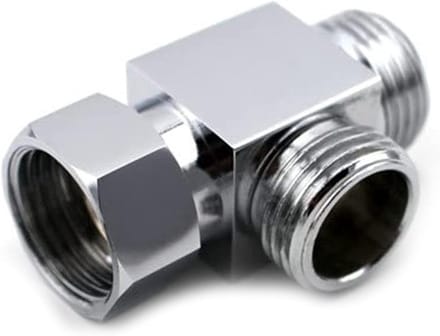 T-Type Adapter voor Three-Way Diverter Valve - Douche Aansluiting Voor Keuken en Badkamer - Chroom Finish