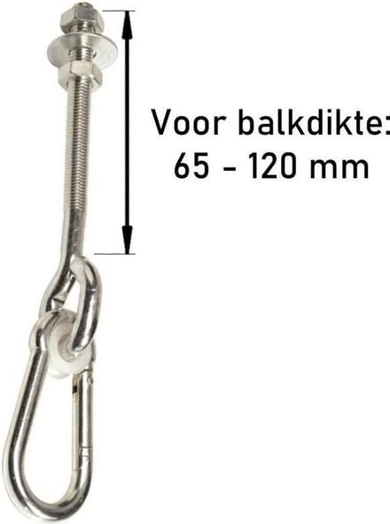 Schommelhaak met Karabijnhaak M12 140mm (1 stuk)