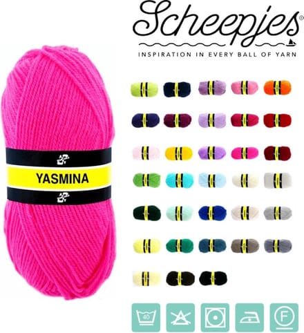 Scheepjes - Yasmina - 1162 Knal roze - set van 25 bollen x 40 gram