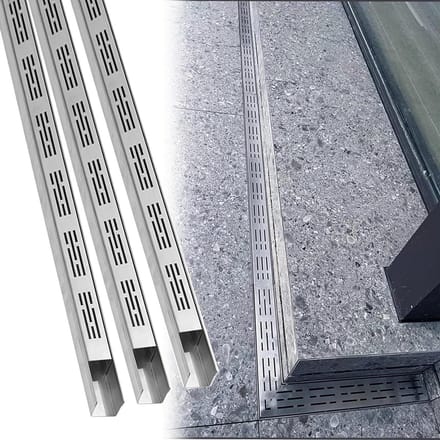 Afvoergoot Systeem - Mini Watergoot - Efficiënt Waterbeheer - Aanpasbare Lengte - 1 Ton Draagvermogen - Zilver