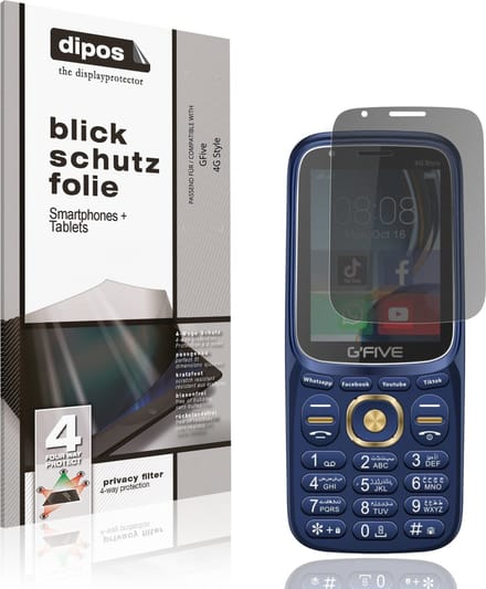 dipos – Matte Privacy Screenprotector geschikt voor GFive 4G Style | Anti-Spy Beschermfolie
