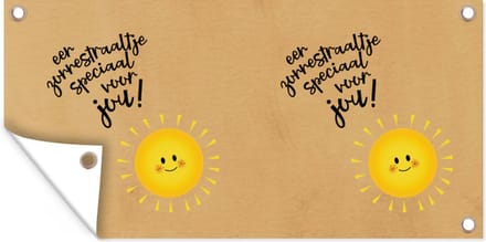 Tuinposter Get well soon - Quotes - Bruin - Zon - 60x30 cm - Tuindoek