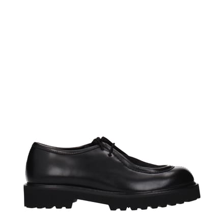 Max Mara Zwarte Leren Oxfords En Derbies