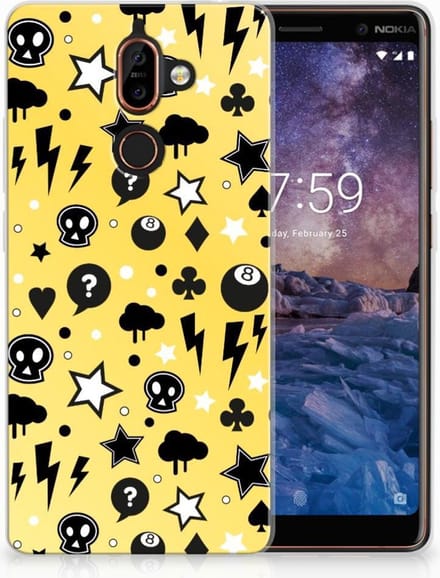 Silicone Back Case Nokia 7 Plus Punk Geel
