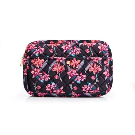Fan Palm Flawless Black Velvet Large Makeup Bag 162 g