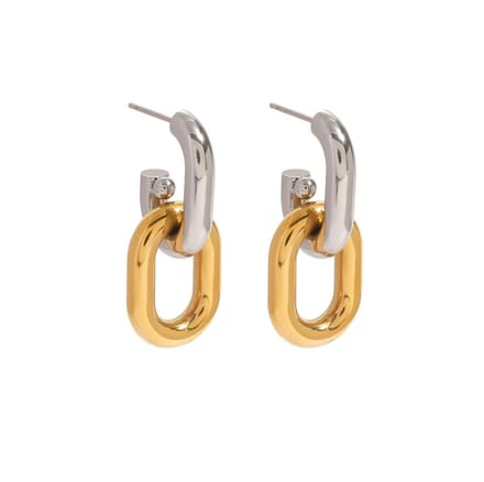 FlowJewels - oorstekers - twee kleurig - stainless steel