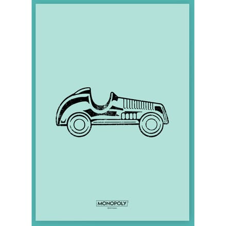 Monopoly Car Letterpress Art Print - A4