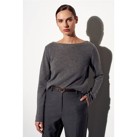 Kasjmier Geribde Boot Neck Trui