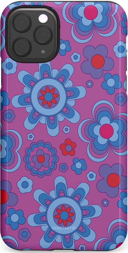 Casetastic hoesje geschikt voor Apple iPhone 11 Pro Max - Dubbellaagse bescherming - Retro relax - Fashion Case - Lavendel Lichtblauw