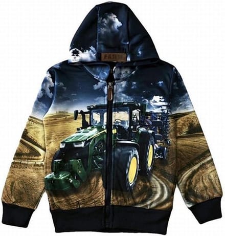 Kinder vest John Deere tractor trekker GM kleur donkerblauw maat 92