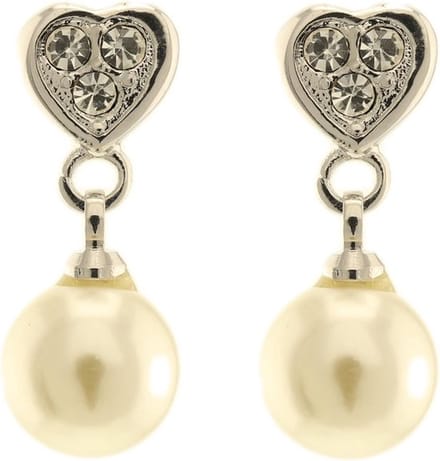 Behave - Dames oorbellen - Zilverkleur parel hartje - Romantisch 2 cm