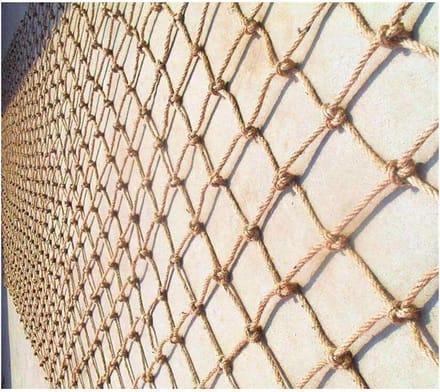 Veiligheidsnet Touw - Beschermnet Klimnet - Kinderen Beveiligen - Handgeweven Kwaliteit - 1x5 Meter - Naturel