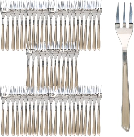 Set van 60 BEAUTY bestek taartvork taupe - 805567