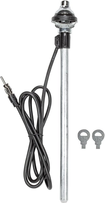 Universele Telescopische Antenne voor Auto, Boot en Camper - RVS Look met DIN Stekker
