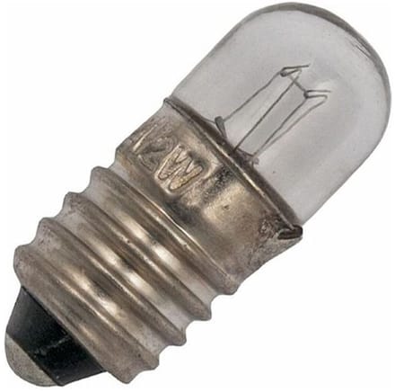Signaallamp E10 30V 2W - 66 mAh - Per stuk - T9 Gloeilamp Ø9mm - 23mm - 2500K - Dimbaar