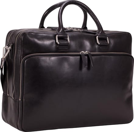 Leonhard Heyden Cambridge laptoptas 3-vaks 15 inch - Zwart