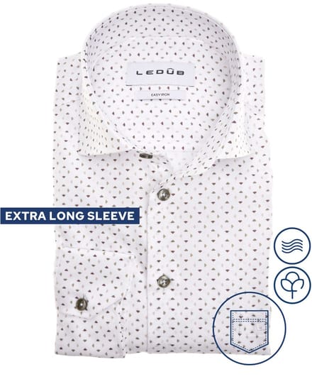 Ledub Overhemd - Modern Fit - Wit - 48