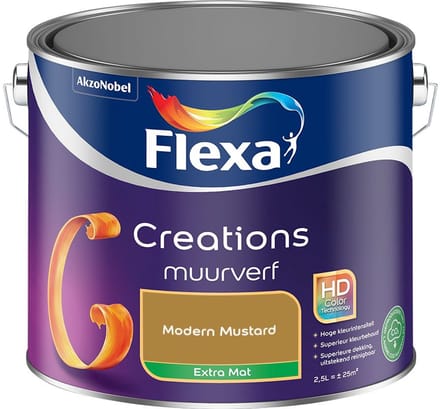 Flexa - Creations Muurverf Extra Mat - Modern Mustard - Mengverf - 2,5 L