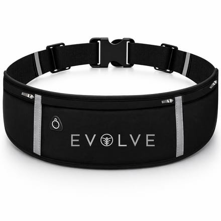 Fit Evolve Hardlopen Telefoonhouder – Hardloop Heupband – Hardloopriem – Sport Heupband – Running Belt – Verstelbaar & Reflecterend – Zwart