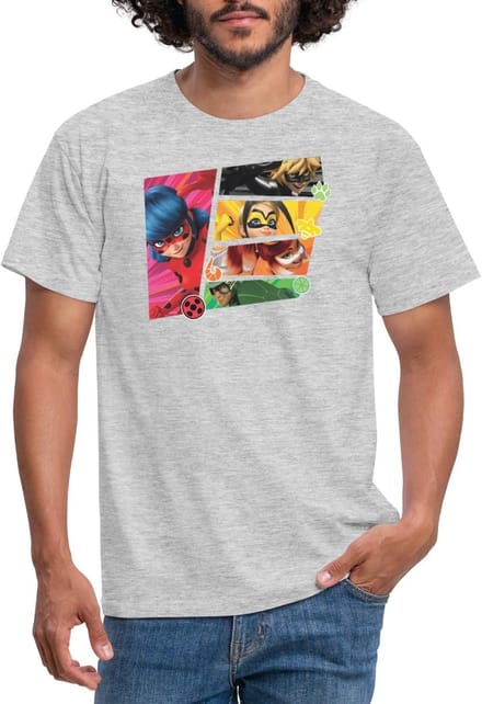 Miraculous Superhelden Ladybug Chat Noir Vesperia T-Shirt Heren