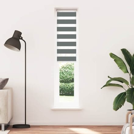vidaXL - Zebra - rolgordijn - 40x200 - cm - stofbreedte - 35,9 - cm - donkergrijs